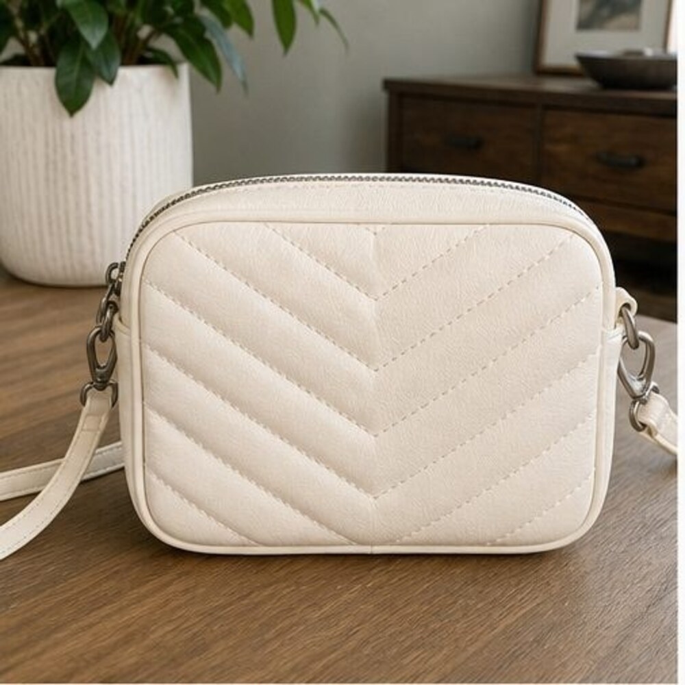 Ivory Canvas Crossbody Bag